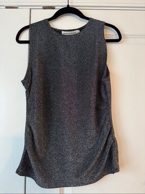 Rebecca Minkoff Metallic Charcoal Sleeveless Tank